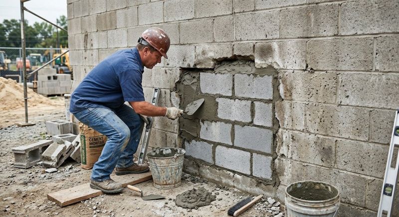 Cinder Block Wall Repair in Indiantown, FL