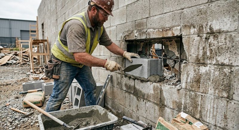 Cinder Block Wall Repair in Martin County, FL