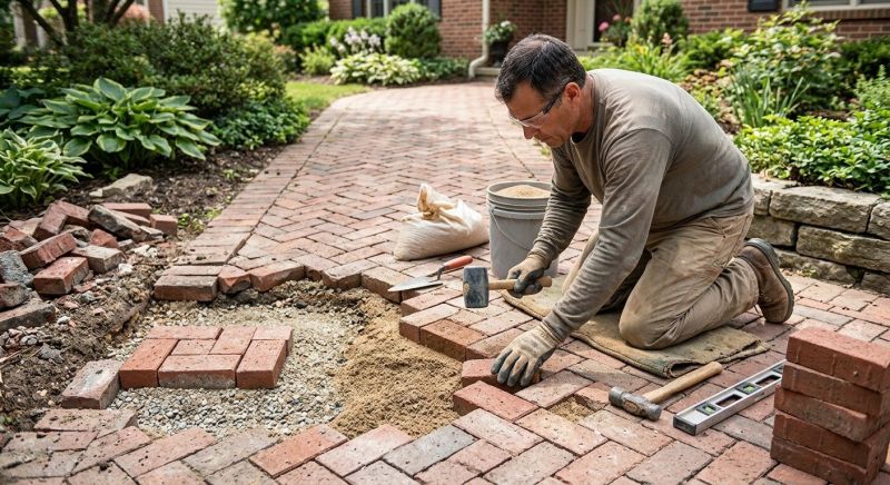 Entryway Brick Repair in Jupiter, FL
